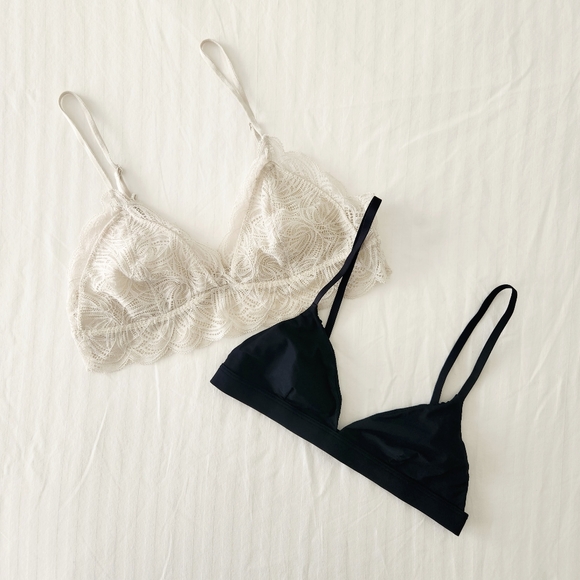 Aritzia Other - Bralette Set Talula Artizia - Black Triangle  and Birch Renfrew Lace Bralette XS